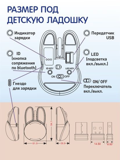 Беспроводная мышь Mofii M12CDM 2.4G фиолетовая