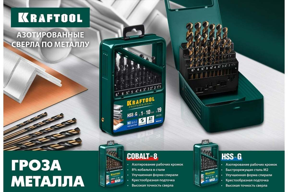 Сверло по металлу 6х93мм HSS-Co(8%), сталь М42(S2-10-1-8) KRAFTOOL COBALT