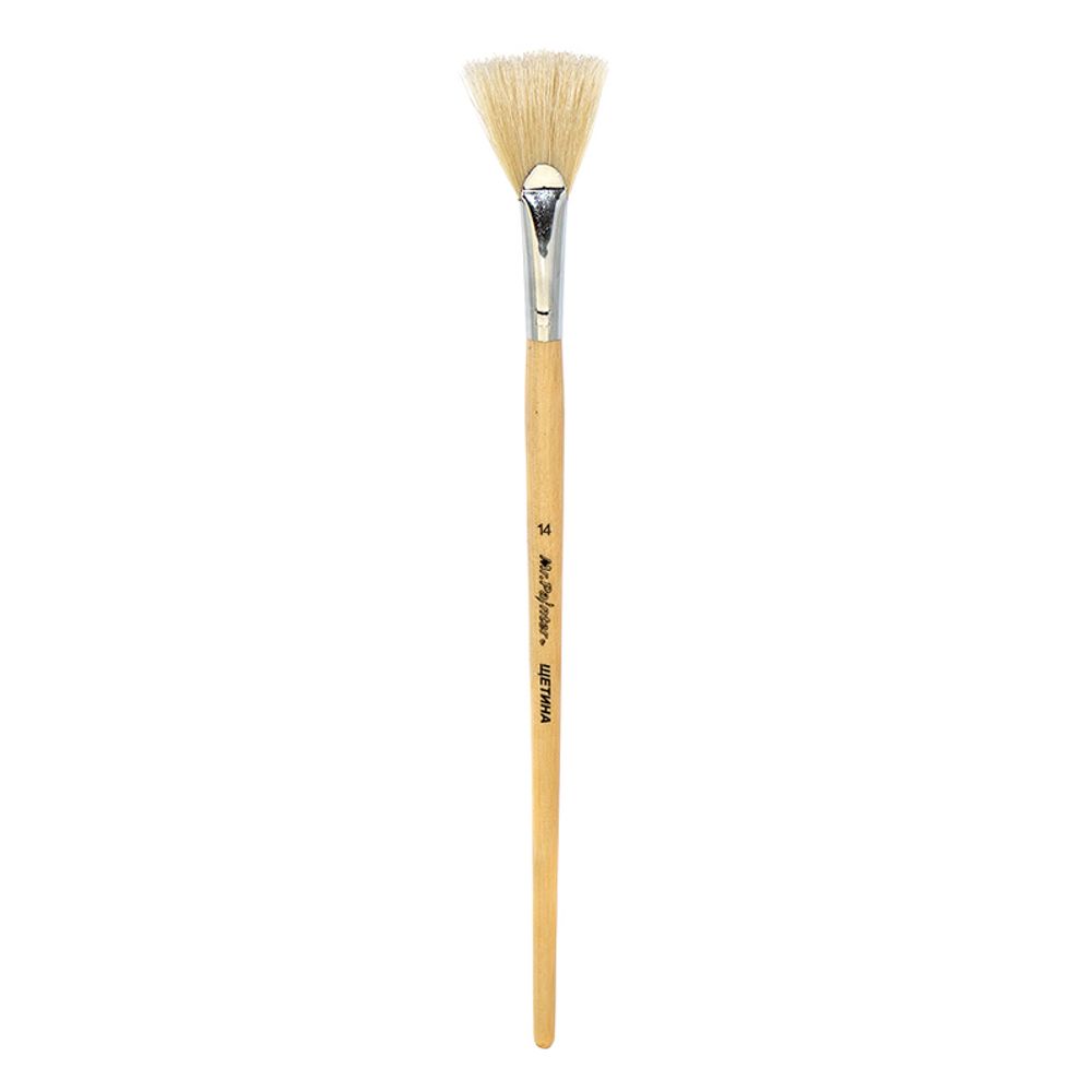 Кисть щетина №14 веерная, 5 шт, короткая ручка, 14, Mr.Painter BBW 132-14