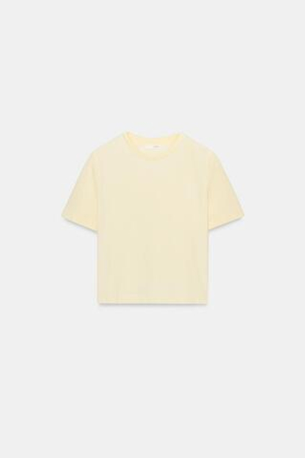 ZARA УКОРОЧЕННАЯ ФУТБОЛКА ИЗ ЭЛАСТИЧНОЙ ТКАНИ, СВЕТЛО-ЖЕЛТЫЙ