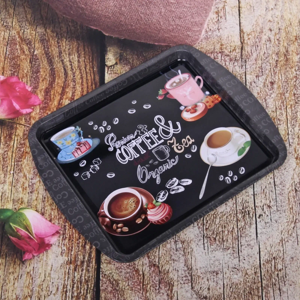 Поднос жестяной «Coffee time» 24,5*19,5см, микс