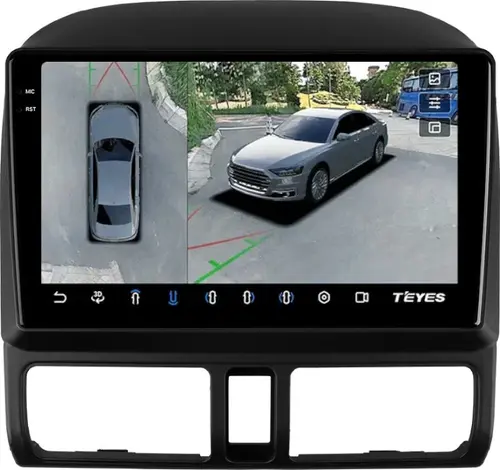 Магнитола для Honda CR-V 2 2000-2006 - Teyes CC3-2K-360 монитор 9.5" 2K QLED на Android 10, Быстрая, CarPlay, 4G SIM-слот, 4 камеры в комплекте