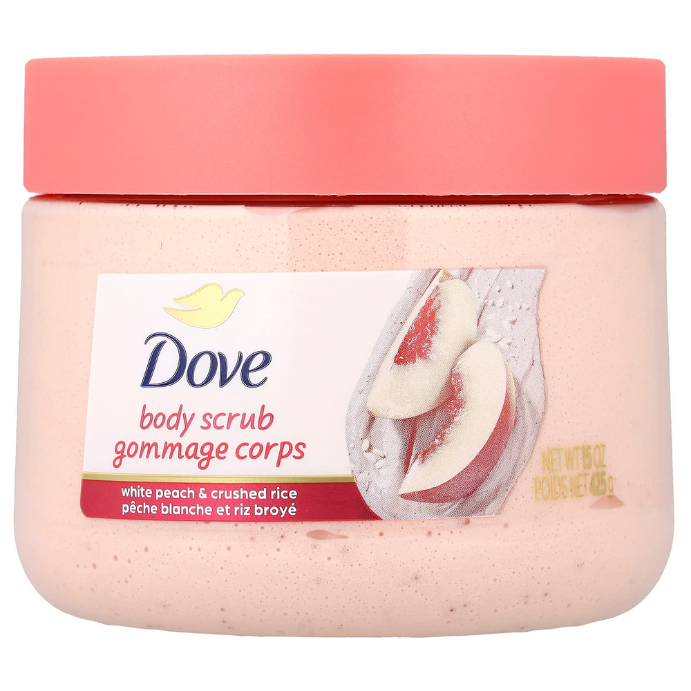 Dove, скраб для тела, белый персик и измельченный рис, 425 г (15 унций)