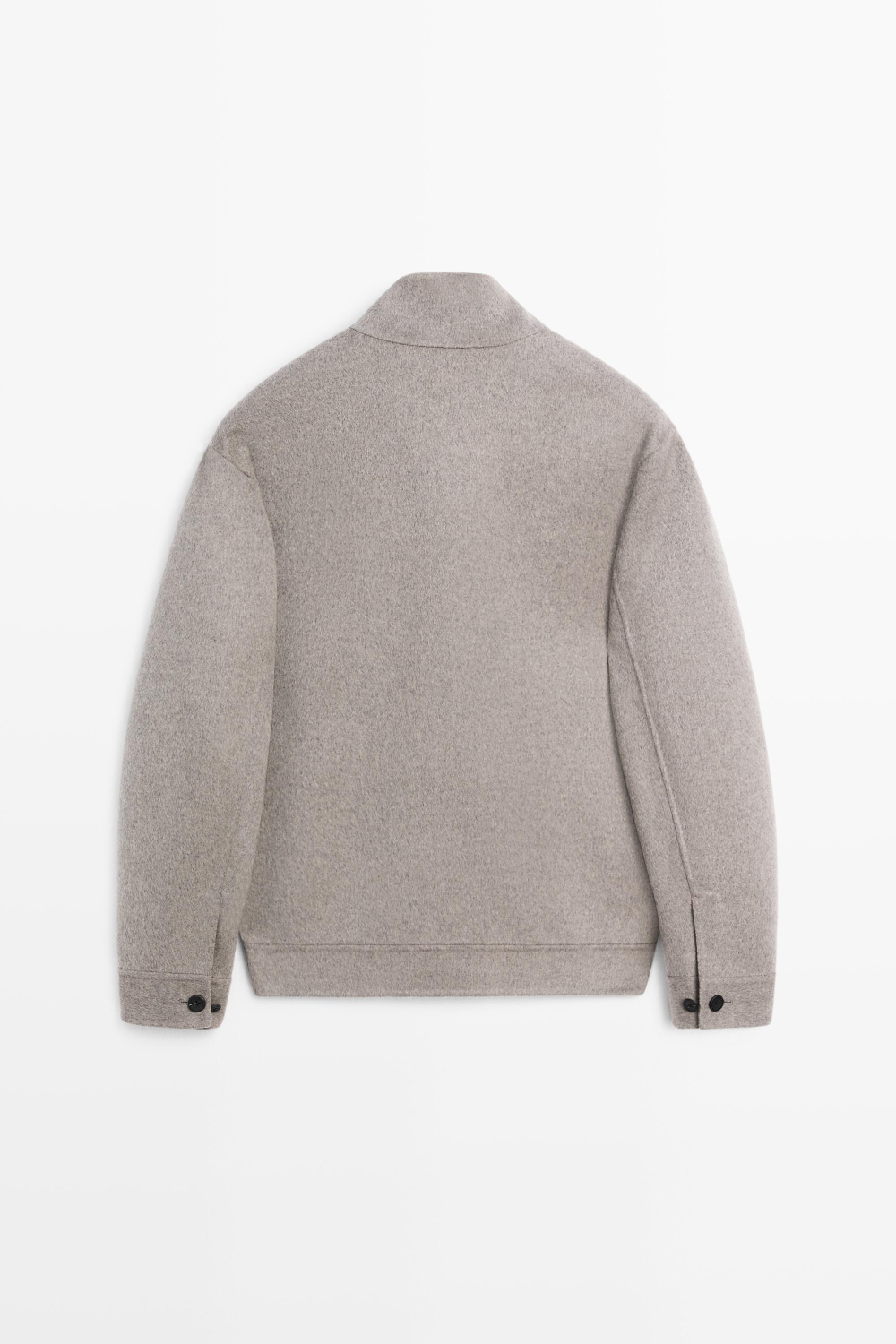Massimo Dutti Куртка с высоким воротником из двойной шерстяной ткани, норка