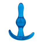 Голубой анальный стимулятор Tear Drop Butt Plug - 8,9 см. (Цвет: голубой)