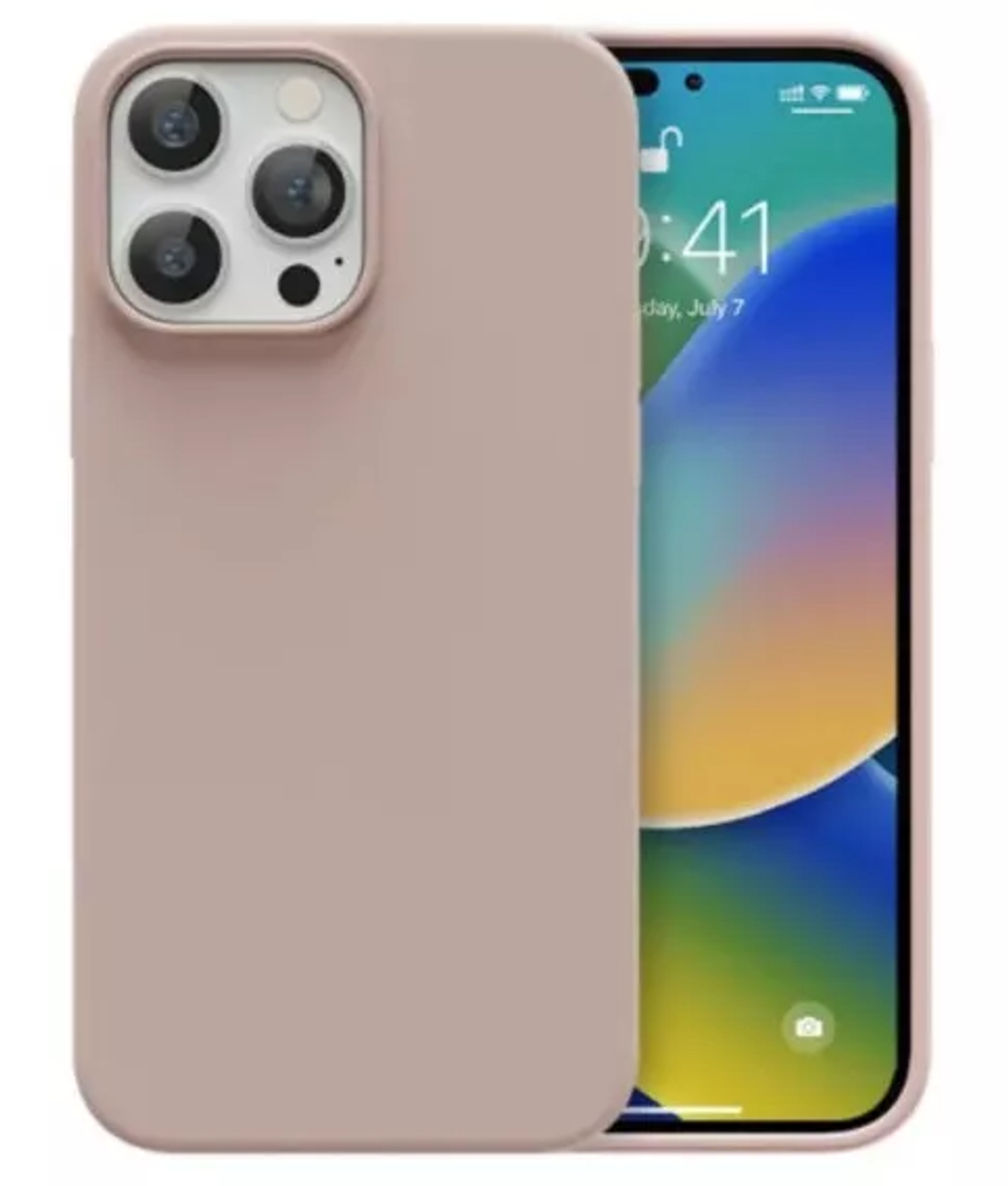 Чехол-накладка  i-Phone 14 Pro Silicone icase  №19 песочно-розовая