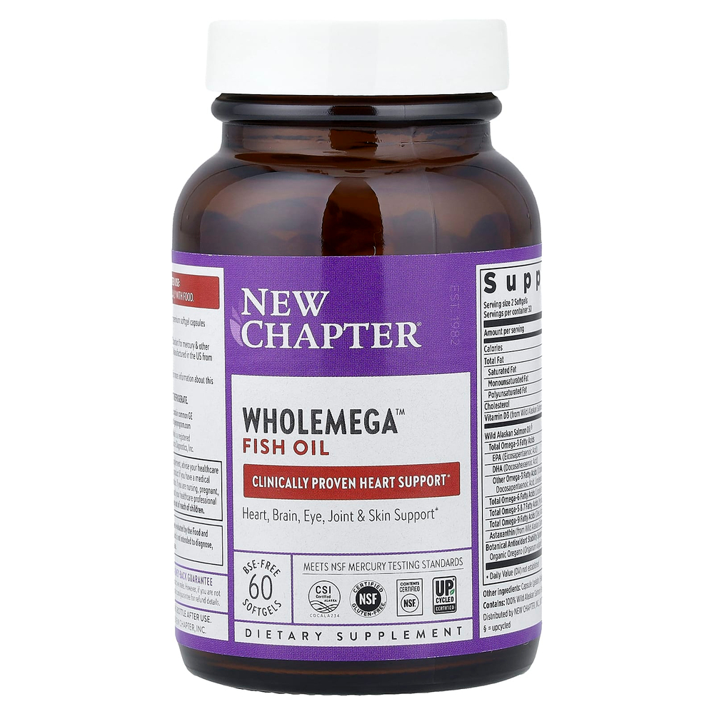 New Chapter, рыбий жир Wholemega™, 60 мягких таблеток