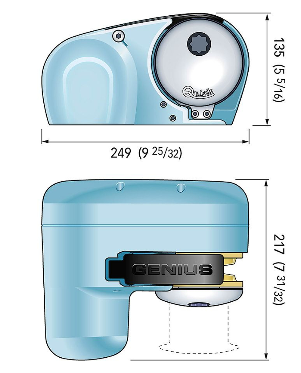 Якорная лебедка "Genius", 800Вт, 24В, с барабаном, цепь 8 мм. (10236161)