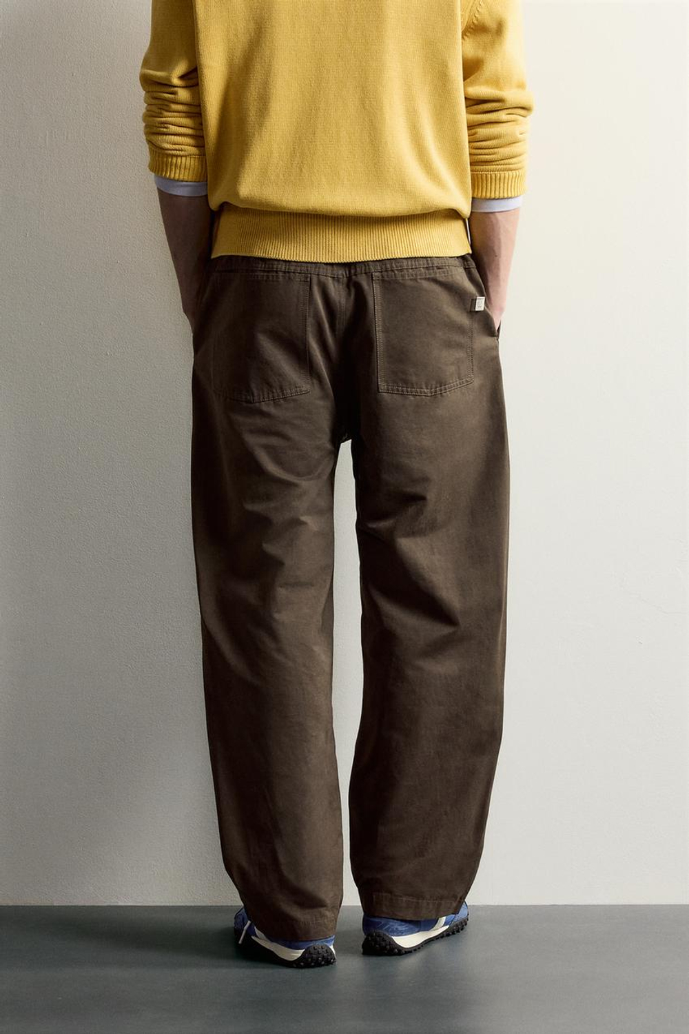 ZARA МЯГКИЕ БРЮКИ RELAXED FIT, КОРИЧНЕВЫЙ
