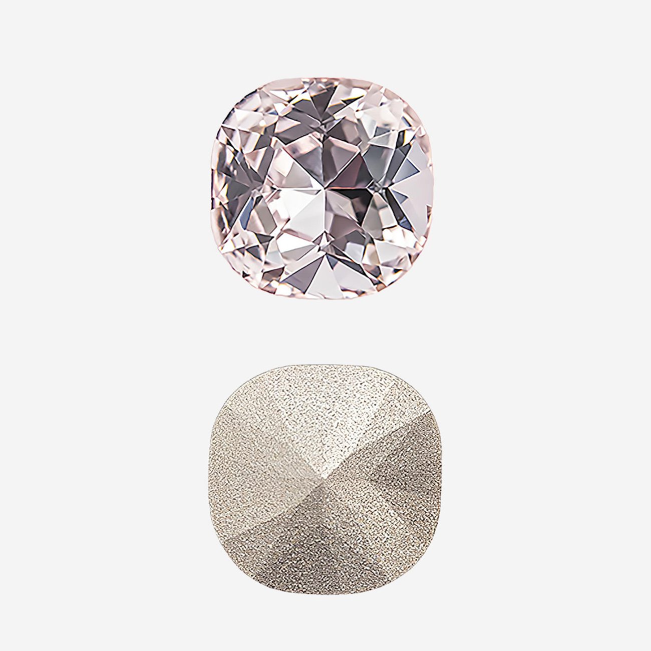 Кристалл Кушон (Сushion), оттенок "Светло-розовый"/"Light Rose", 12мм