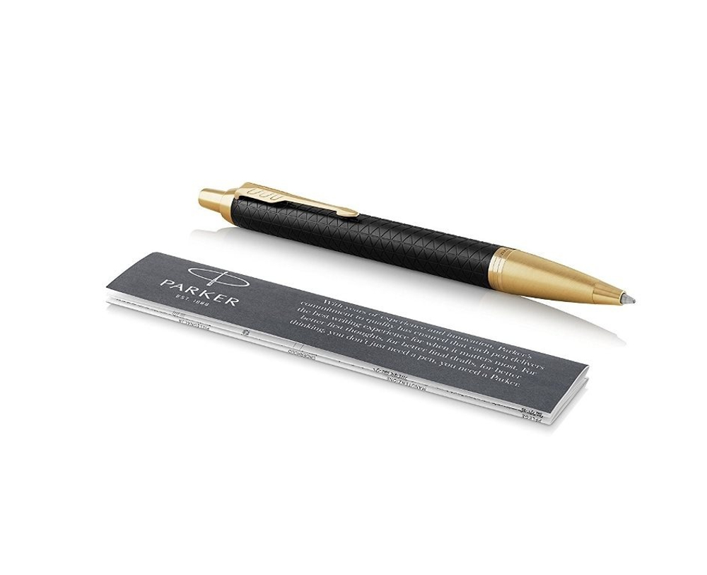 Шариковая ручка Parker IM Premium Black GT, стержень: M, цвет чернил: blue, в подарочной упаковке.