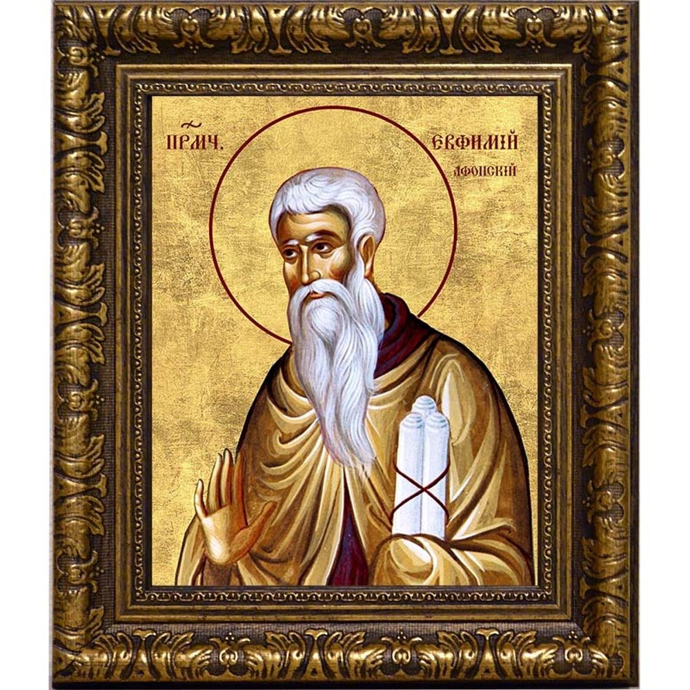 Евфимий Новый Афонский преподобномученик.  Икона на холсте.