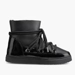 Высокие комбинированные кеды INUIKII Sneaker Gloss Black на меху