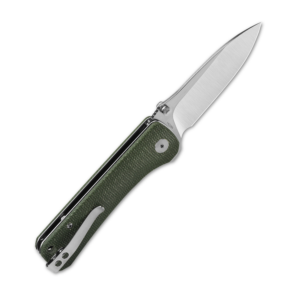 Складной нож QSP QS131-H Hawk, сталь 14C28N, рукоять зеленая Микарта