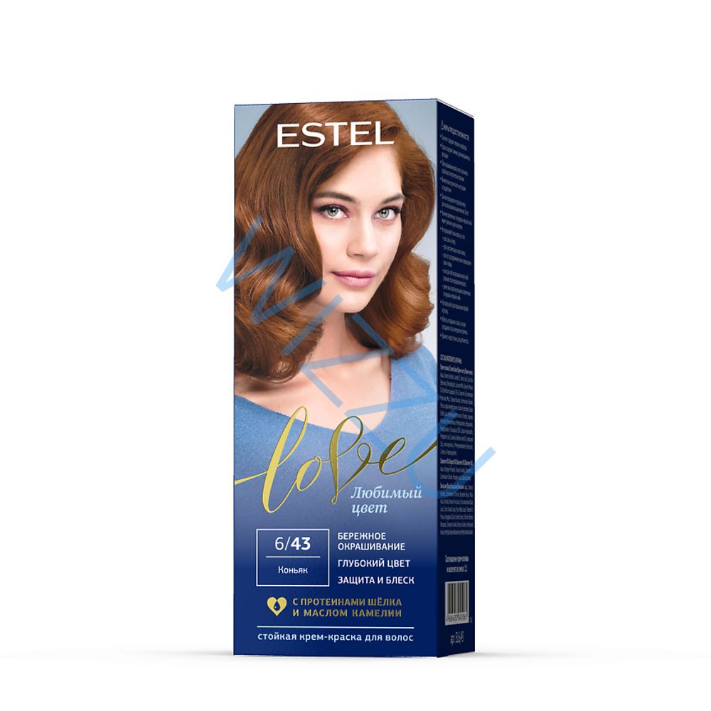 Стойкая крем-краска  для волос ESTEL LOVE тон 6/43 Коньяк  (115мл)/10