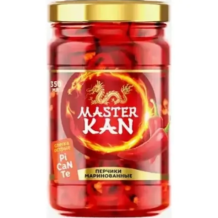 Master Kan Маринованные перчики, Пиканте, 350мл.,блок 24шт., Мастер Кан