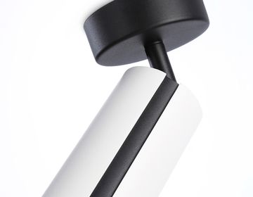Накладной поворотный спот со сменной лампой 1*GU10 TN51592 WH/BK белый/черный D58*195 Techno Spot Techno family Ambrella