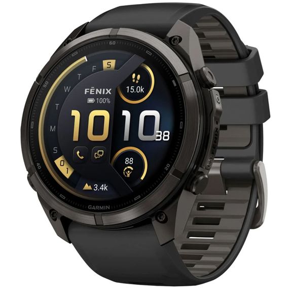 Умные часы Garmin Fenix 9 Pro inReach 51 мм AMOLED Carbon Gray DLC Titanium Black / Pebble Gray (010-04337-11)