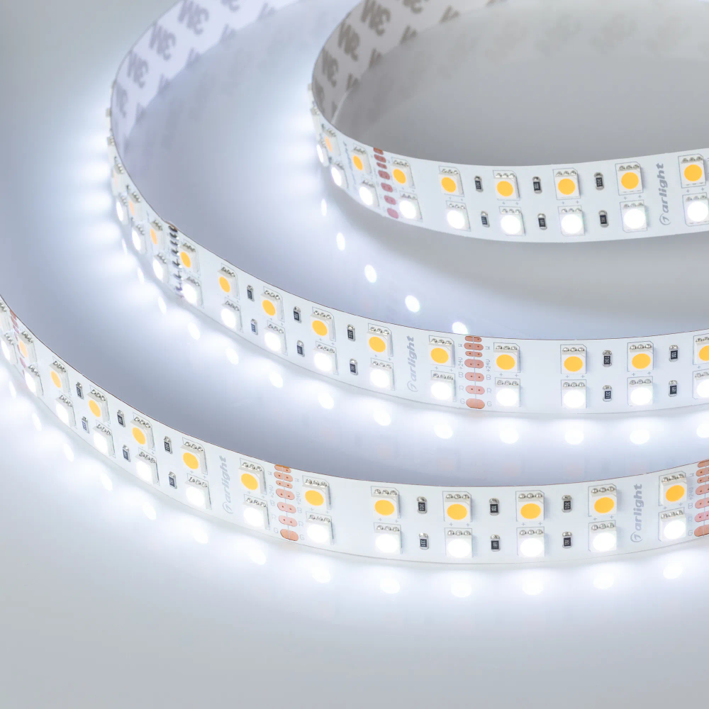 Светодиодная лента RT-B144-19mm 24V RGBW-Warm (32 W/m, IP20, 5m) (Arlight, Открытый) 012327(3)