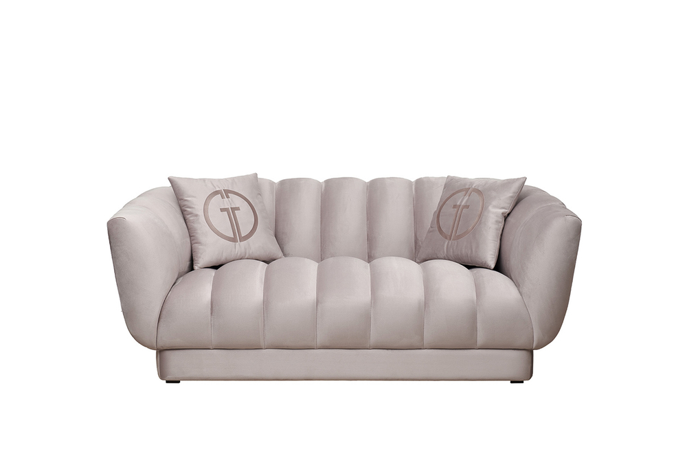 Диван Garda Decor Фабио(Fabio) двухмест. велюр бежевый Colt1001-SERROS 182*95*72 см