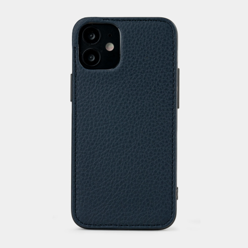 Чехол-накладка для iPhone 12 Mini из натуральной кожи теленка, цвета синий
