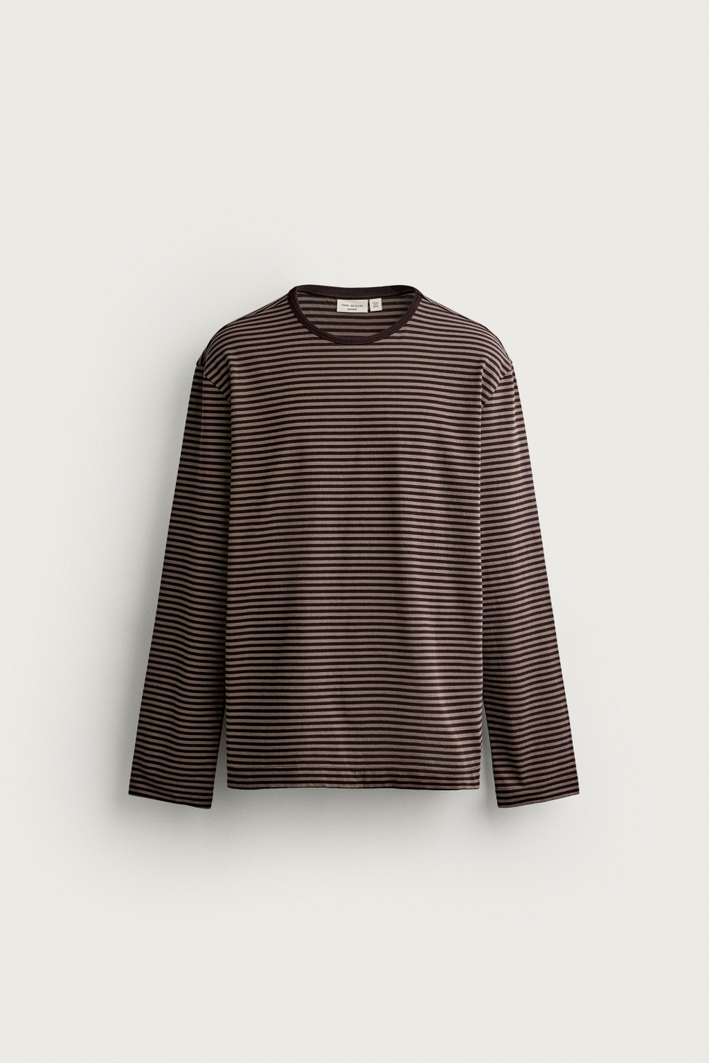 ФУТБОЛКА SUPIMA® С ЖАККАРДОВОЙ ПОЛОСКОЙ — ZARA