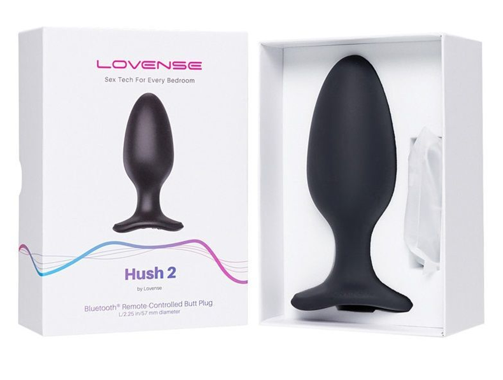Черная анальная вибропробка HUSH 2 Size L - 12,1 см. (Цвет: черный)