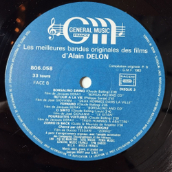 Винтажная виниловая пластинка LP Les Meilleures Bandes Originales Des Films D Alain Delon Ален Делон (France 1983)