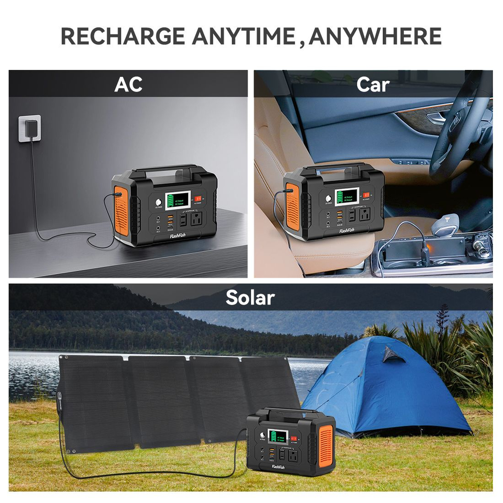 Солнечная батарея портативная складная панель 4 секции 60Вт 18В Flashfish SP18V60W