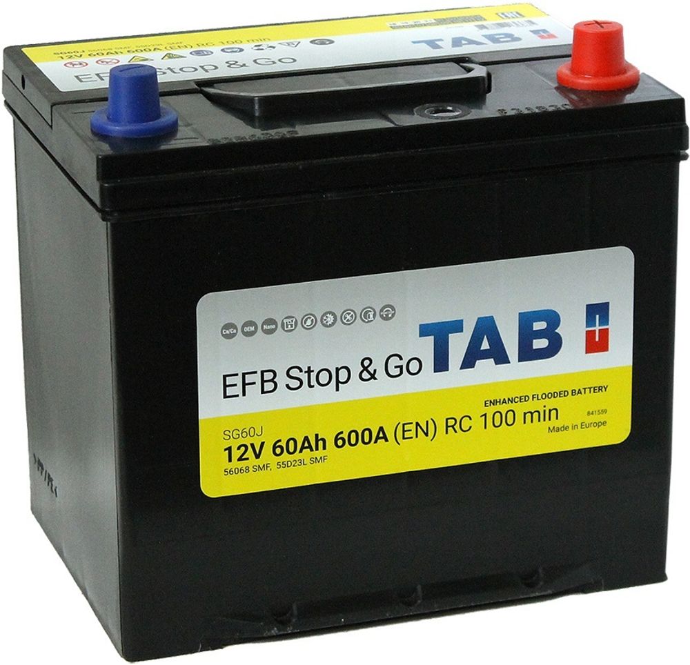 TAB POLAR JIS EFB Stop&Go 6CT- 60 аккумулятор TAB POLAR JIS EFB Stop&Go 6CT- 60 аккумулятор