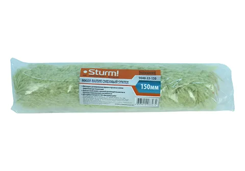 Мини-валик сменный "SYNTEX" 150 мм, D 16 мм, ворс 12 мм, ручка D 6 мм Sturm!, без ручки