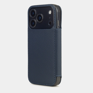 Чехол-книжка для iPhone 17 Pro Max - кожа телёнка, синий