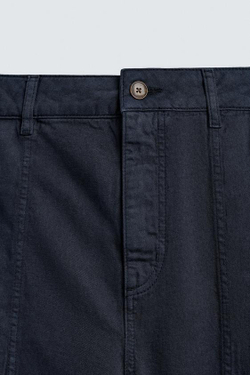 ZARA БРЮКИ STRAIGHT FIT С ЭФФЕКТОМ ПОТЕРТОСТИ, СИНИЙ