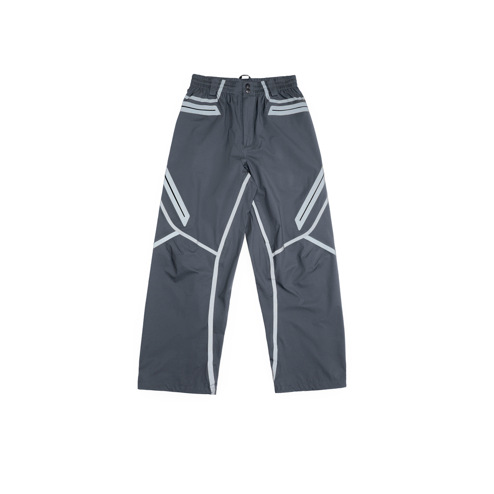 Брюки Blue Monte Geometric-Cut Laminated Trousers "Navy Blue"