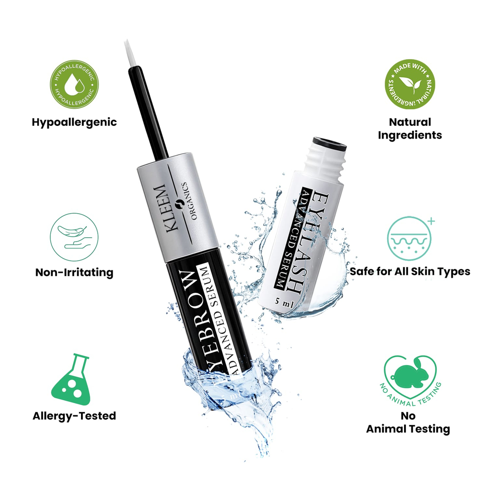 Kleem Organics, набор сывороток для ресниц и бровей, 3 шт.
