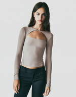 Женский лонгслив с вырезами - BERSHKA