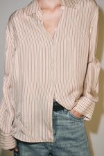 РУБАШКА В ПОЛОСКУ С ШЕЛКОМ — ZW COLLECTION — ZARA
