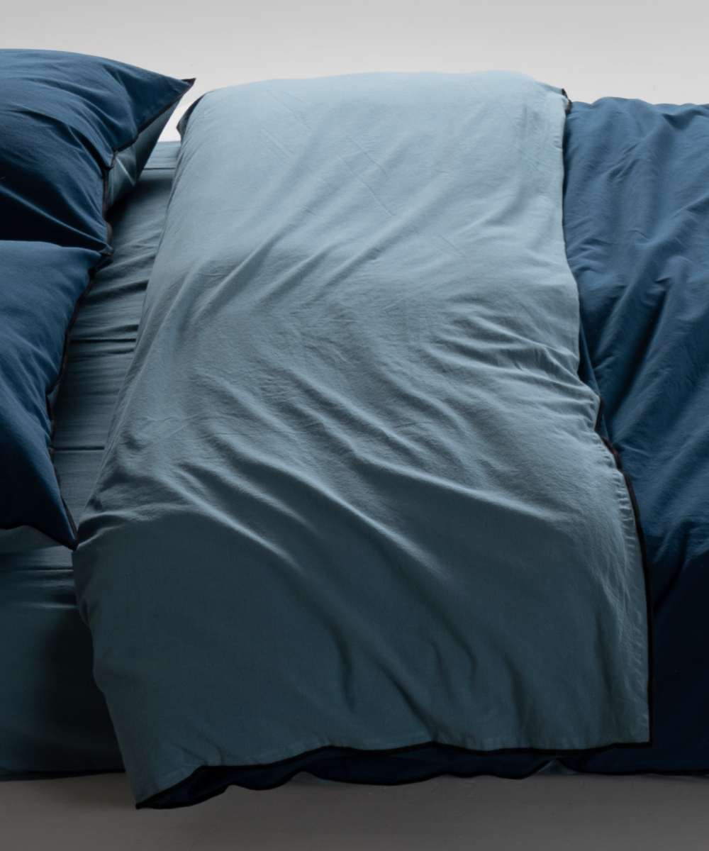 Lımasso КПБ 4 пр. Stonewashed Essualte Akdeniz Blue-Dress Blue пододеяльник 200*220, простынь 240*260, наволочки 50*70 2шт