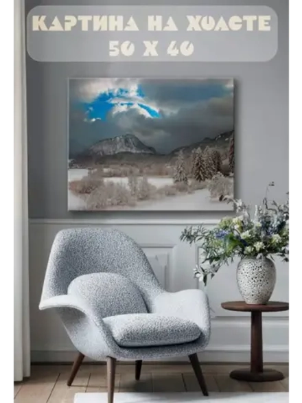 Картина на стену 40 X 50 Зимний пейзаж