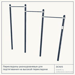 Перекладины разноуровневые для подтягивания на высокой перекладине 4104х2645 — от 43 000 ₽