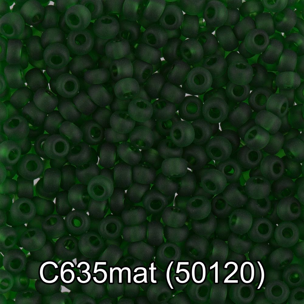 Бисер Gamma 10/0 (2.3 мм), 50 г, C635mat т.зеленый мат, 50120, круглый 3