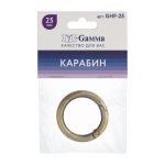 Карабин металл кольцо ⌀25.0 мм (34 мм), 5 шт, 24 под бронзу, Gamma GHF-25