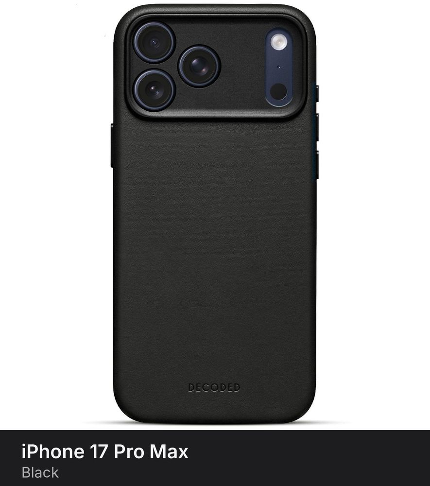 Чехол Decoded Leather Case для iPhone 17 Pro Max Black