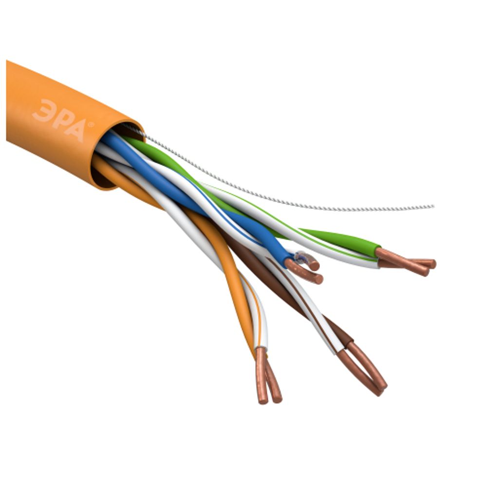 Кабель витая пара ЭРА U/UTP 4x2x24 AWG Cat5e CU нг(А) HF 305м | Электротовары