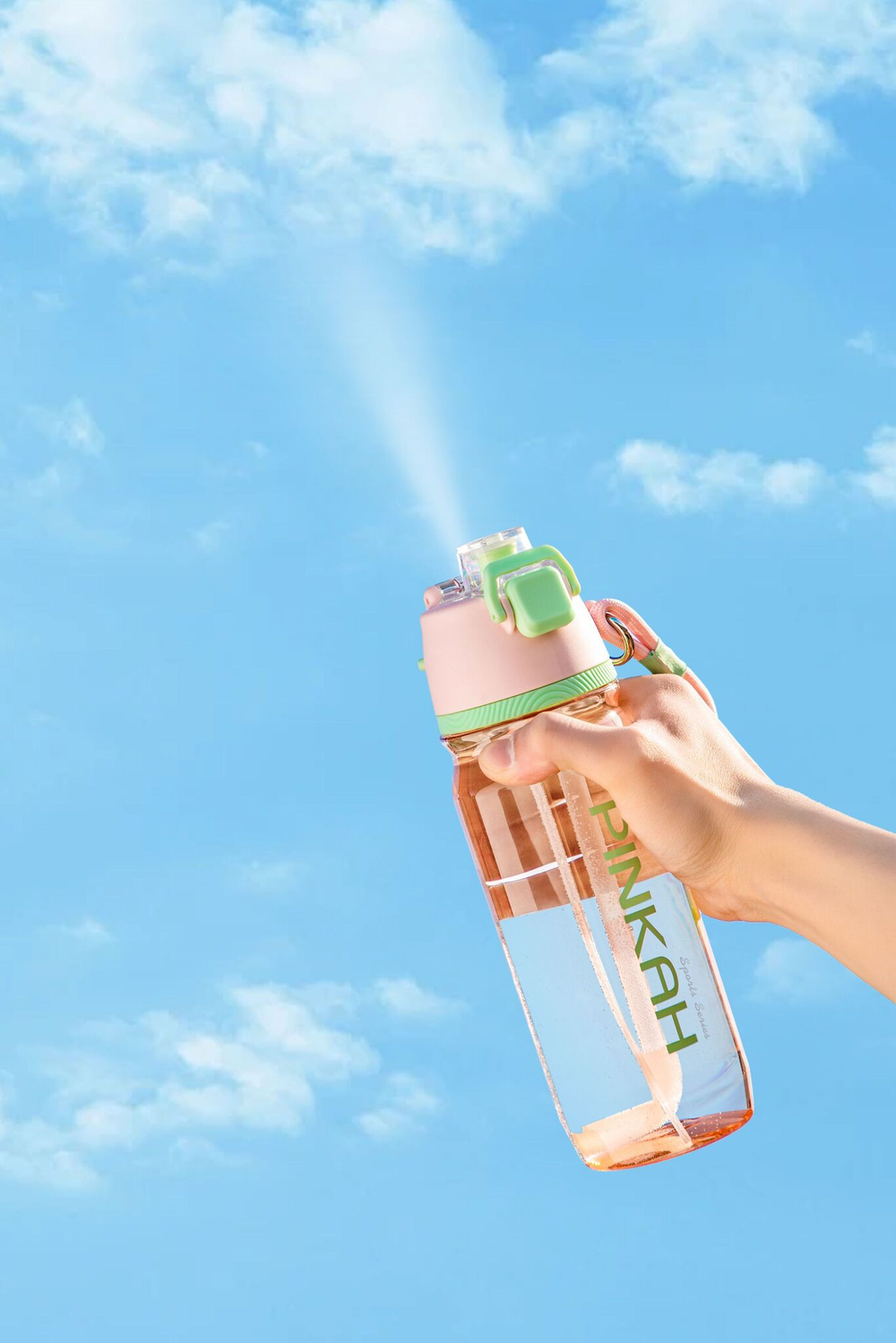 Спортивная бутылка для воды с распылителем PINKAH