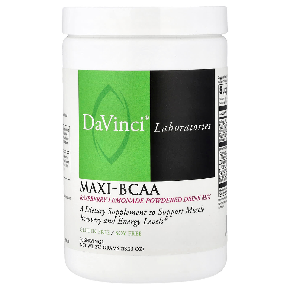DaVinci Laboratories, Maxi-BCAA, смесь для порошковых напитков, малиновый лимонад, 375 г (13,23 унции)