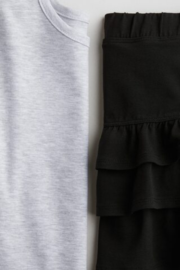 H&M Комплект из топа и юбки, серый/черный