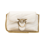 Сумка Pinko Puff Diagonal Quilted Metal Chain Classic Sheepskin Bird Bag Swallow Bag Shoulder Bag Messenger Bag White, 1P22H4-Y7SR-Z14Q