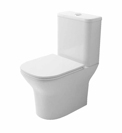 Унитаз-компакт безободковый Azario Iris AZ-8353 GB с крышкой-сиденьем микролифт, белый