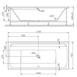 Акриловая ванна AM.PM Inspire V2.0 (АМ.ПМ Инспире В2.0) 170x75, W52A-170-075W-A